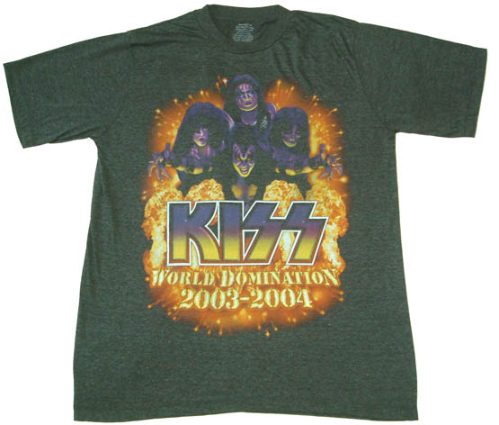 เสื้อยืดแขนสั้น ผ้าฟอกนิ่ม KISS Tour Concert 2003-2004 sz M
