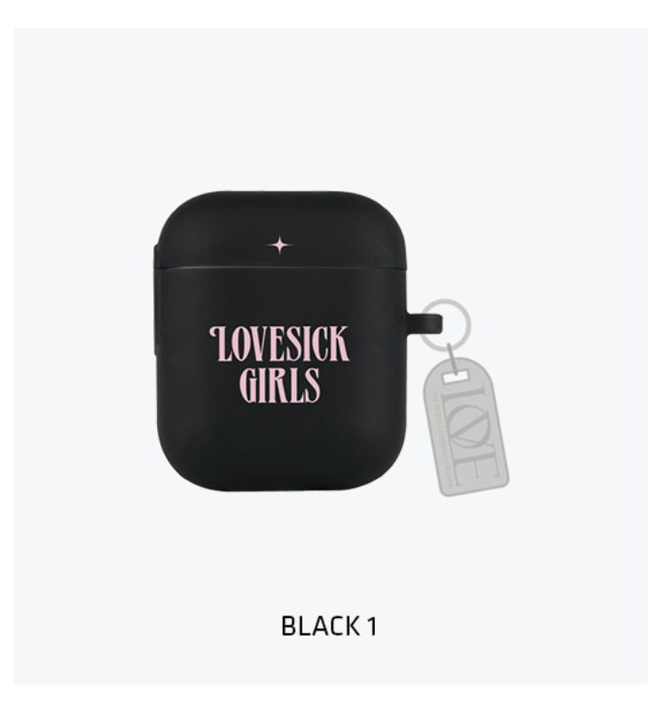 Blackpink - ของสะสม [THEALBUM] BLACKPINK - AIRPODS CASE + KEYRING SET สีดำ แบบ ที่ 1