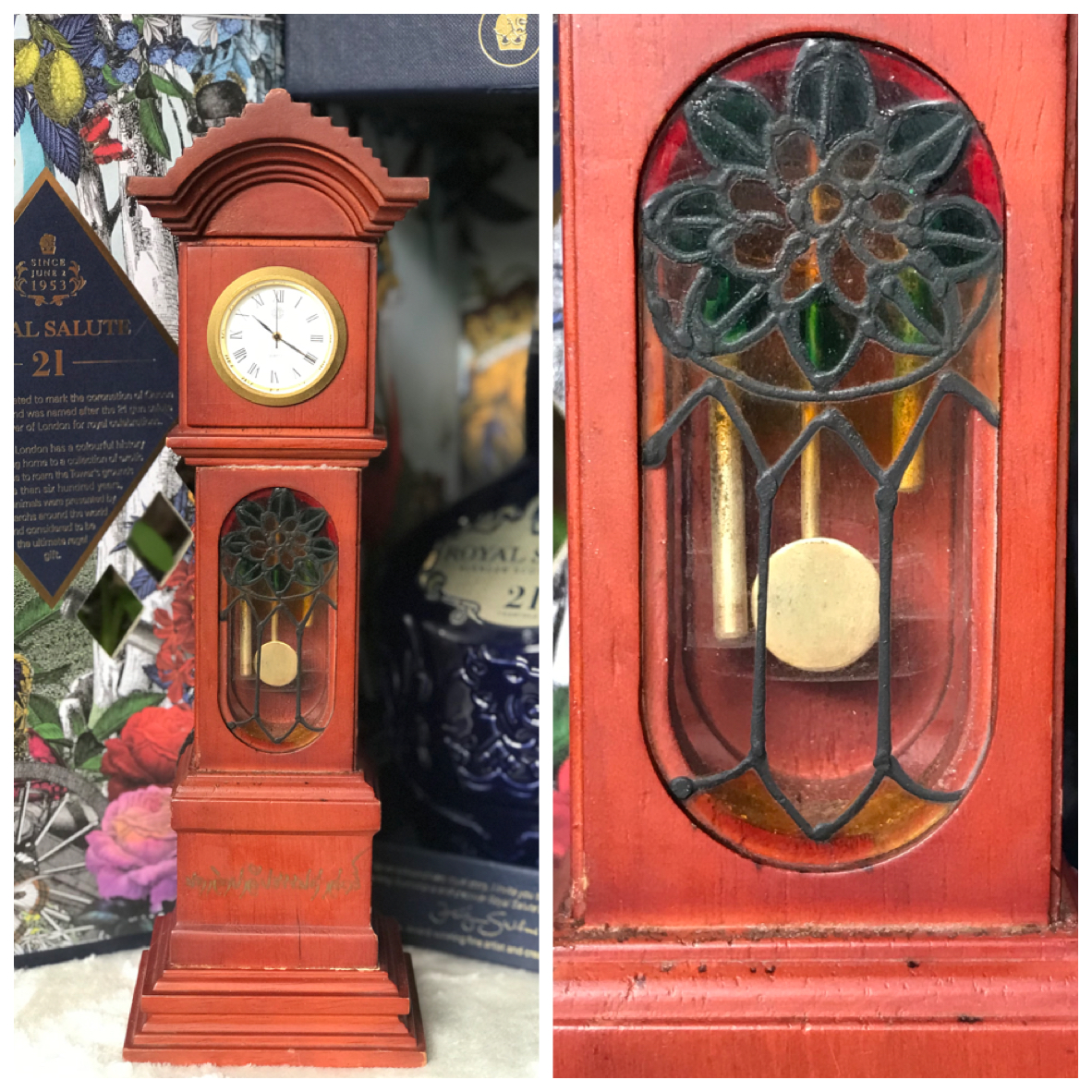 Antique Table Clock นาฬิกาใช้ได้ปกติ โมเดลนาฬิกาตั้งพื้นโบราณโครงไม้จริง โมเดลนาฬิกาลูกตุ้ม แบบจำลองนาฬิกาตั้งพื้นโบราณ