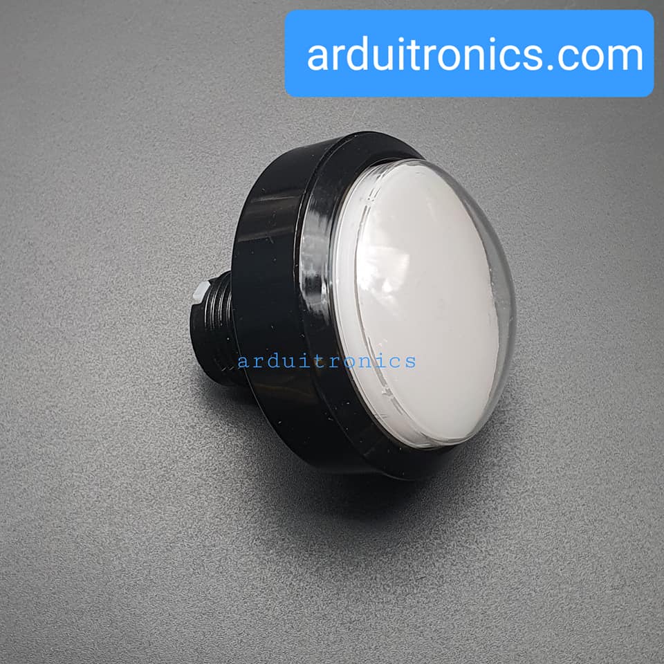 ปุ่มกดตู้เกม สวิตช์กดติดปล่อยดับขนาดใหญ่ 60mm พร้อมไฟ LED สีขาว