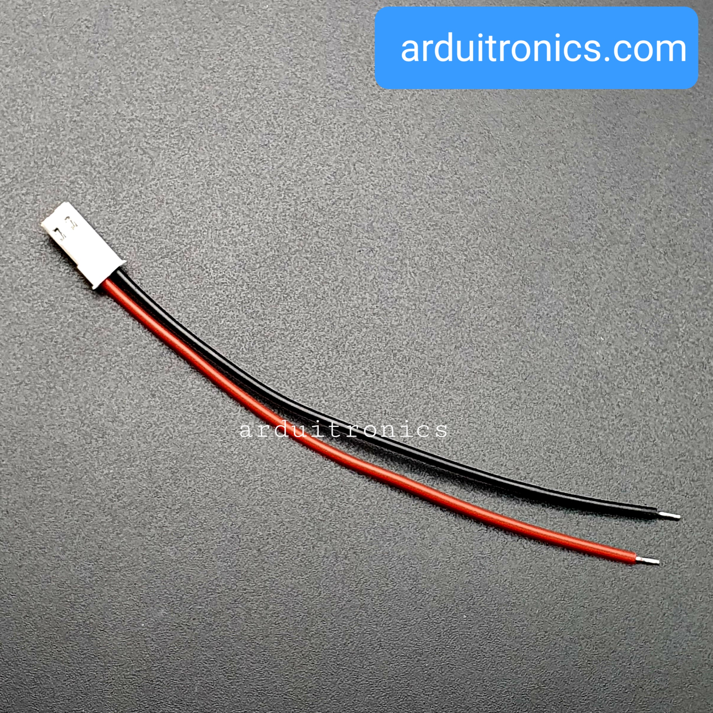 JST Connector 2Pin Plug Male สายต่อ JST ตัวผู้ พร้อมสายไฟยาว 10cm - White