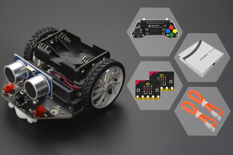 [ชุดพร้อมใช้] micro: Maqueen Lite (with 2x micro:bitV2 + 1x micro:Gamepad + 1x map + 2x USB cables) - แท้จาก DFRobot