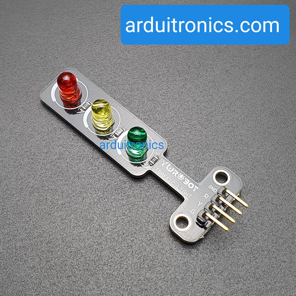 (YwRobot) LED Module 3 Traffic Light หลอดไฟ LED 5mm 3 สี แบบไฟจราจร Pin สีทอง