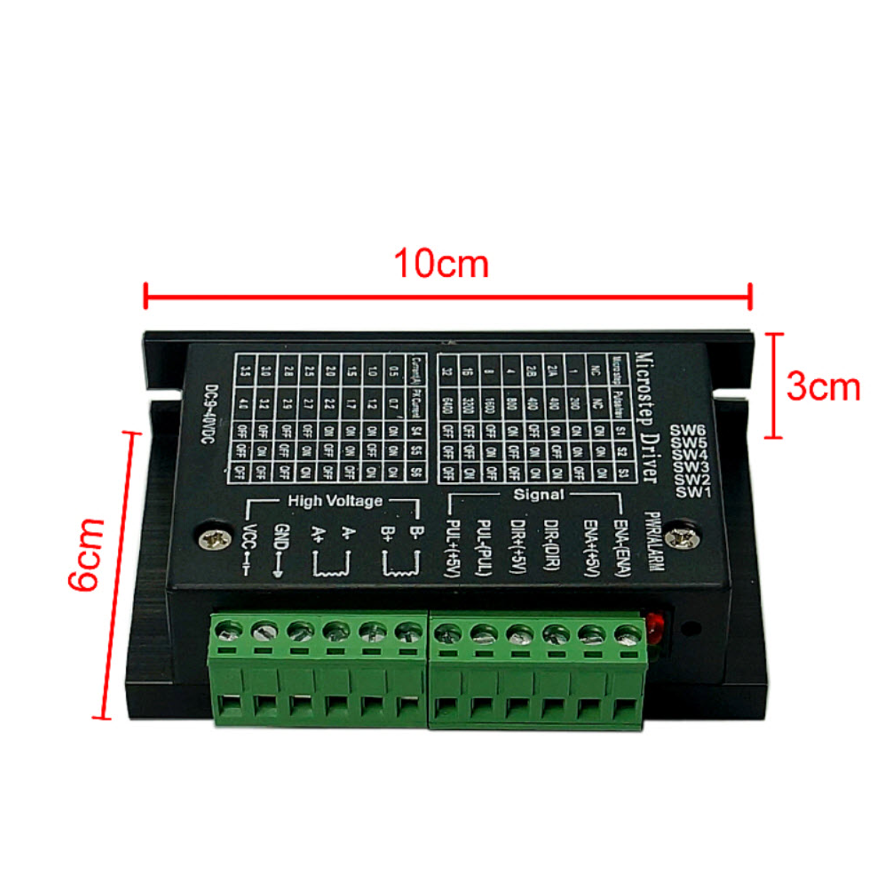TB6600 Microstep Driver Peak 4A, 9-42VDC (IC TB67S109AFTG) 2-Phase