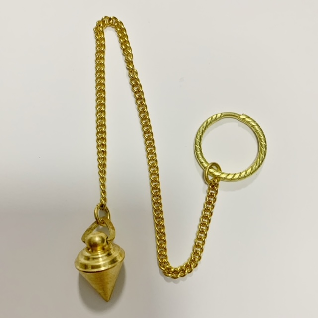 สร้อยโซ่จี้ลูกดิ่ง เพนดูลั่ม pendulum วัสดุทองเหลือง ใช้เป๊นเครื่องประดับ ตกแต่ง อุปกรณ์เสริมงานdiy ถวายพระวิษณุกรรม