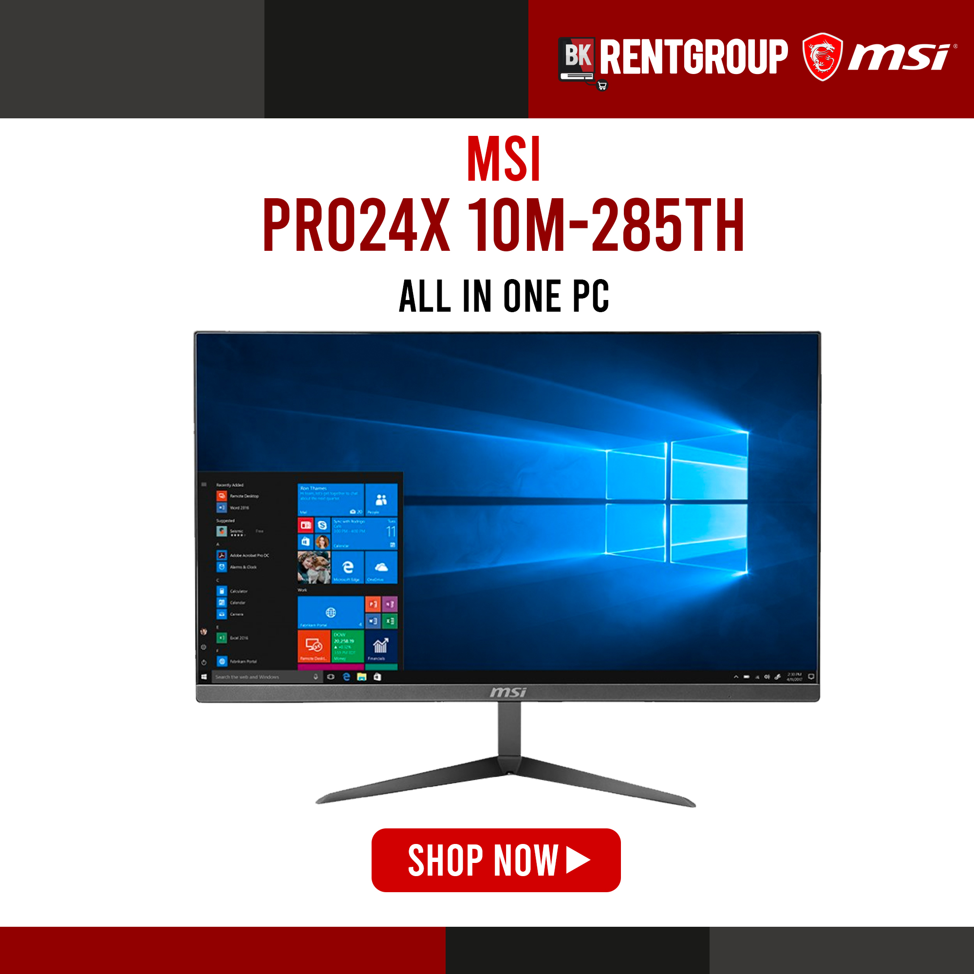 MSI PRO24X 10M-285TH (23.8) PRO24X10M ประกันศูนย์ 3ปี แถมฟรี webcam