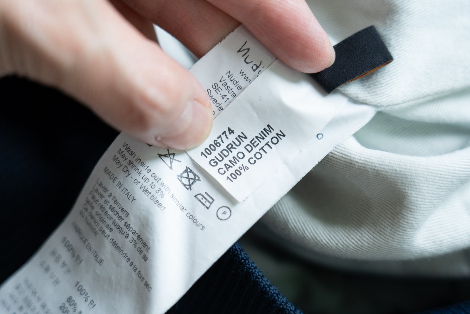 [DEFECT] Gudrun Camo Denim แจ็คเก็ตผ้าฟอก Nudie Jeans ของแท้ 100%