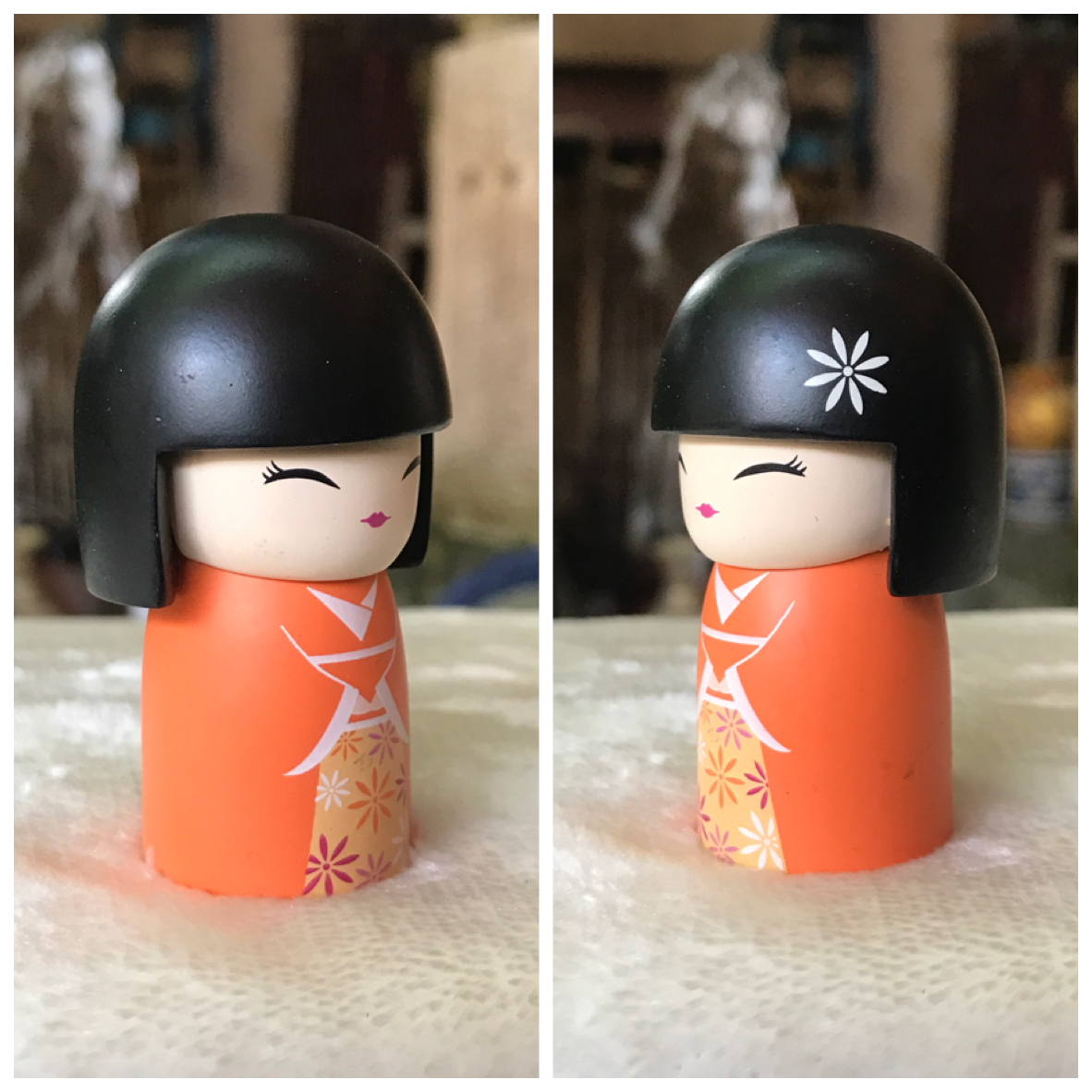 ตุ๊กตาไม้โคเคชิ "Akemi" Meaning "Bright and Beautiful" Kimmidoll Collectible Kokeshi Style Doll - Chou - 6cm Mini