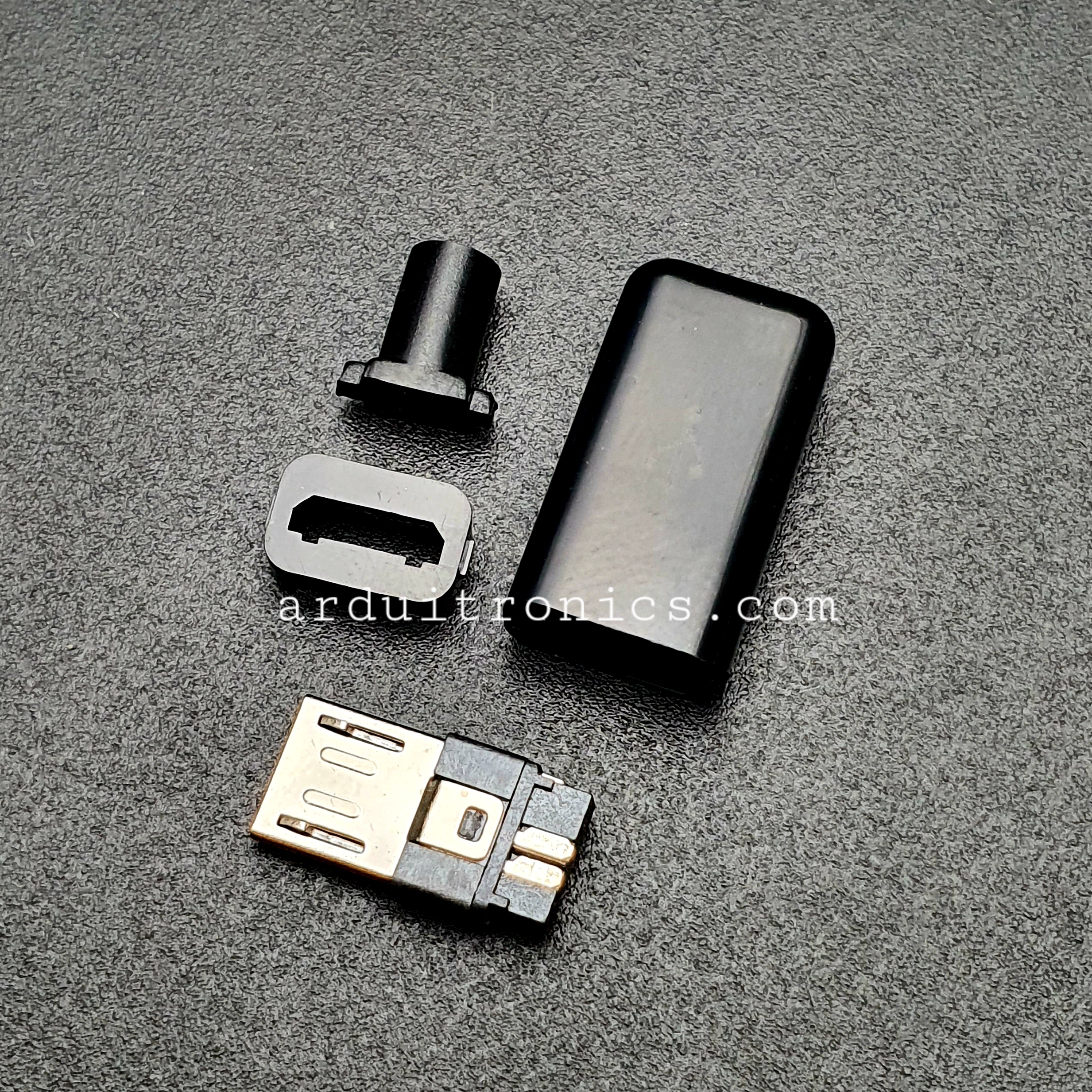 หัวต่อ Micro USB Jack Adapter 5 Pin สีดำ