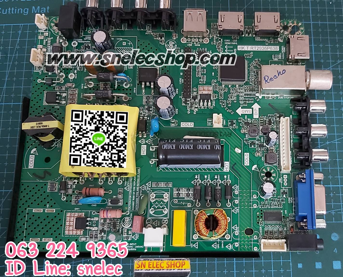 D13 Recho เมนบอร์ด พาร์ท HK.T.RT2936P638 ความละเอียด 1366*768 350mA. + รีโมท