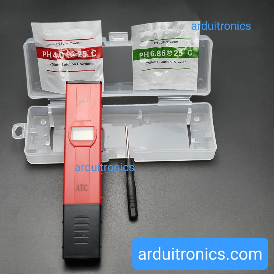 ปากกาวัดค่ากรดด่าง PH Test Pen สีแดง ( pH-2011 ) + Free PH Buffer Powder