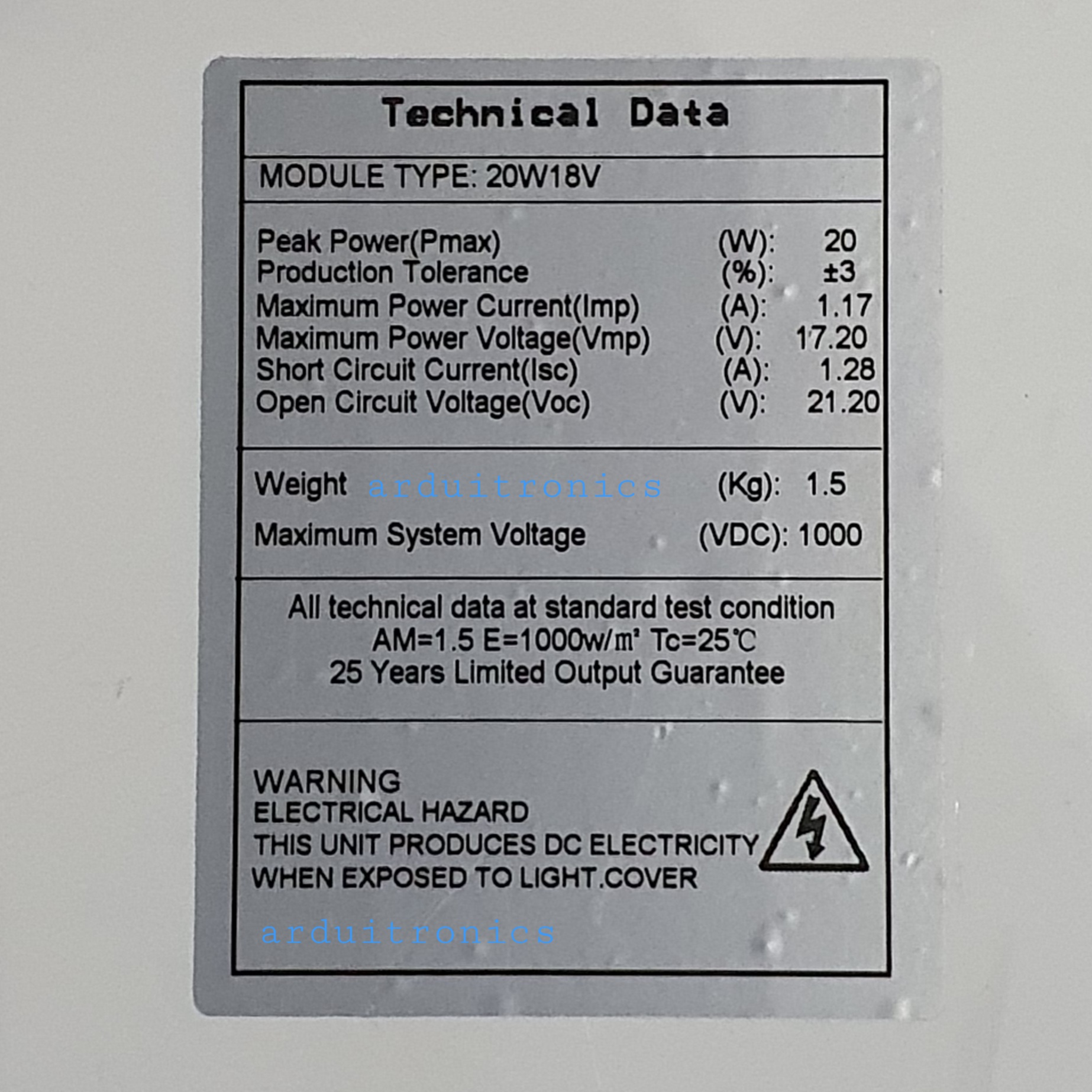 แผงโซล่าเซลล์ Solar Cell 20W 18V สำหรับชาร์จแบตเตอรี่ พลังงานแสงอาทิตย์ (45cm x 35cm x 1.8cm)