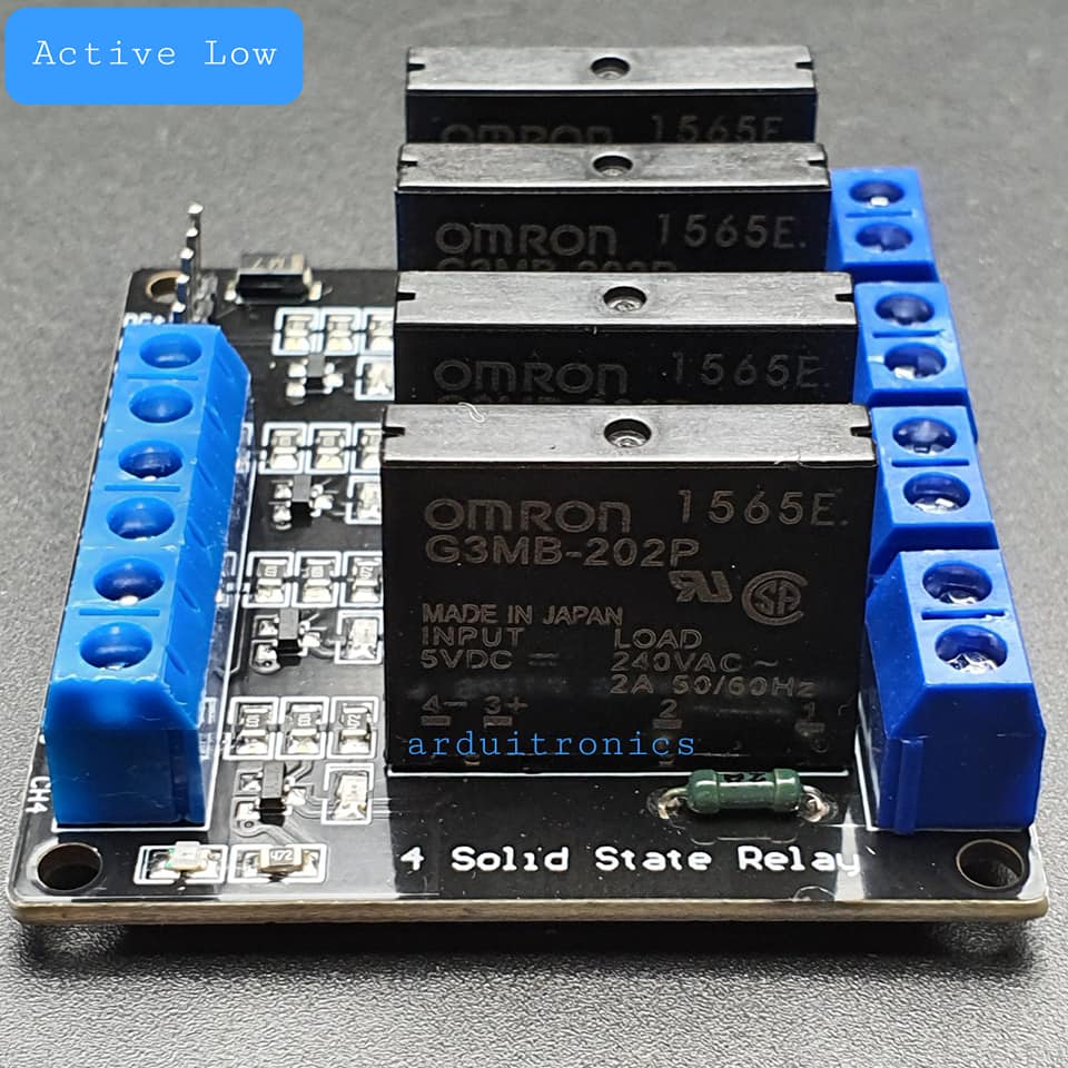 4 Channel 5V 2A Solid State Relay (SSR) Low Level Trigger