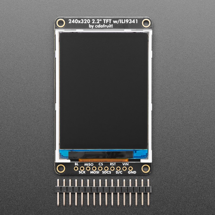 2.2" 18-bit color TFT LCD display with microSD card breakout - EYESPI Connector (Adafruit, USA)