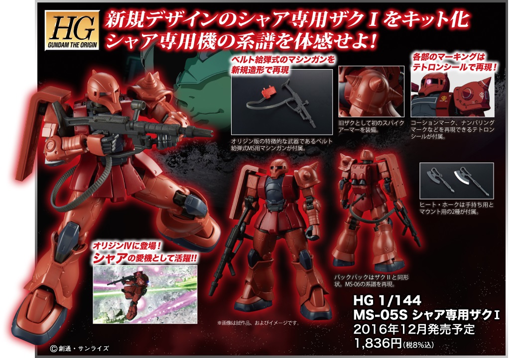 HG 1/144 MS-05S Zaku I (Char Aznable's Mobile Suit)