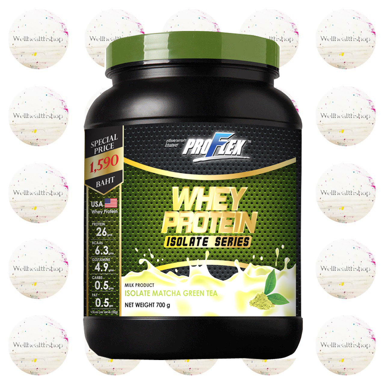 Proflex Whey Protein Isolate Matcha Green Tea โปรเฟลคซ์ เวย์ โปรตีน ไอโซเลท