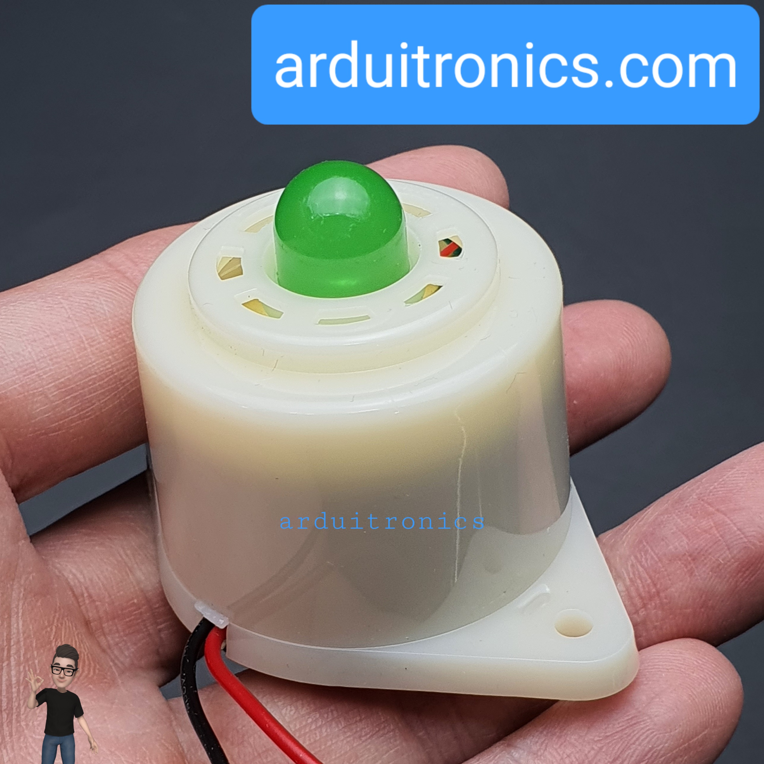 Buzzer 12VDC BJ-3 (LED เขียว) สัญญาณเสียงเตื่อนภัย/กันขโมย