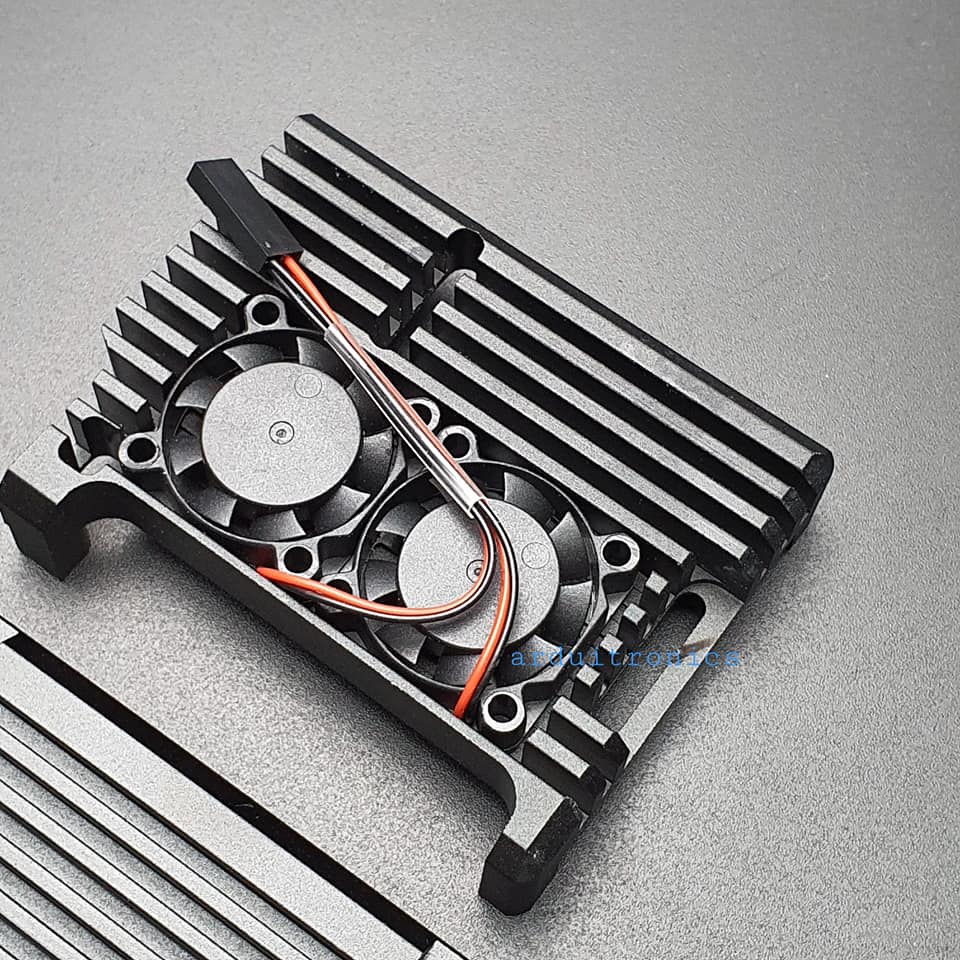 Aluminium Case for Raspberry Pi 4 with Dual Fan (Black)