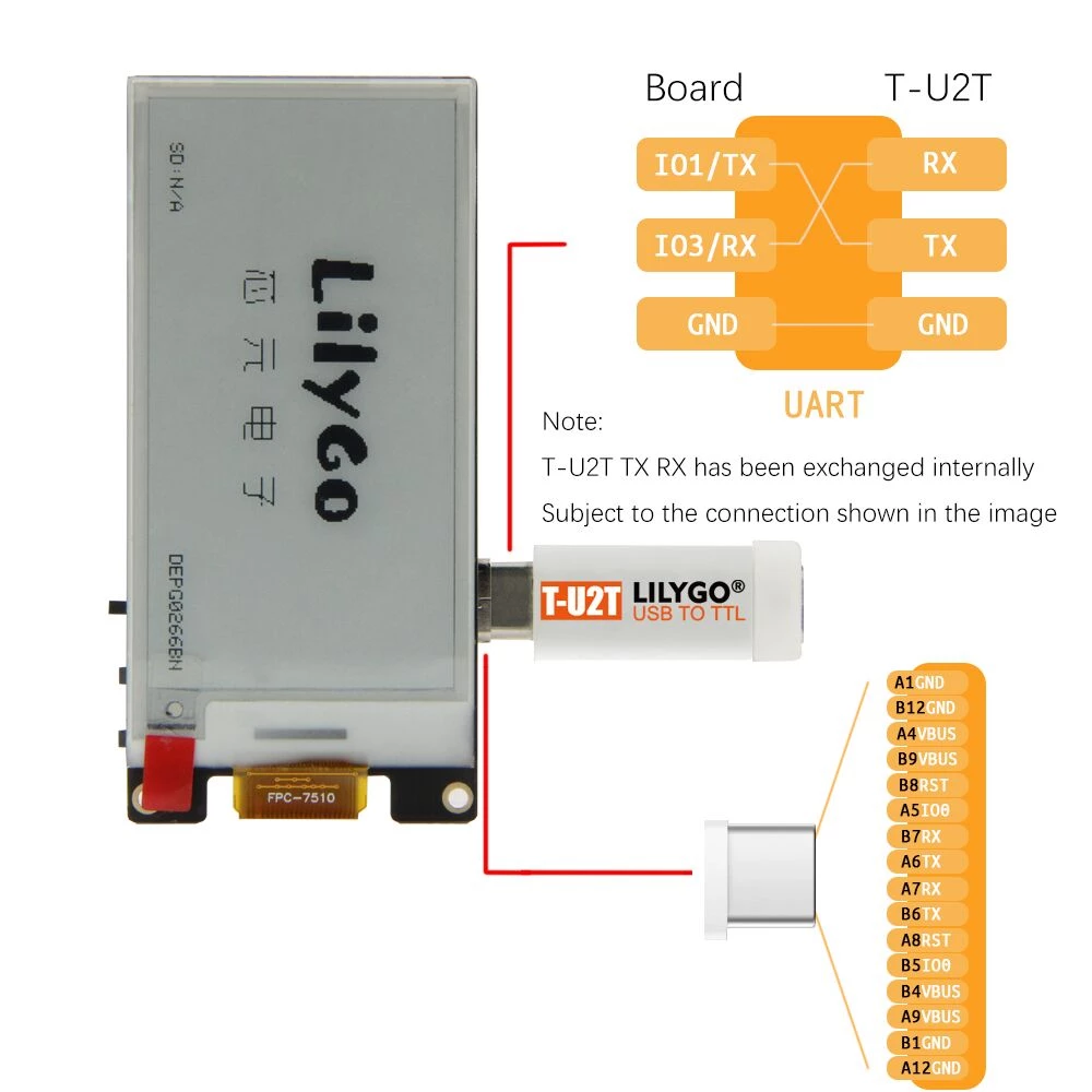 LILYGO®TTGO T-U2T USB To TTL Automatic Downloader CH9102 โปรแกรมเมอร์อะแดปเตอร์ Serial Development Board เปิดโมดูล