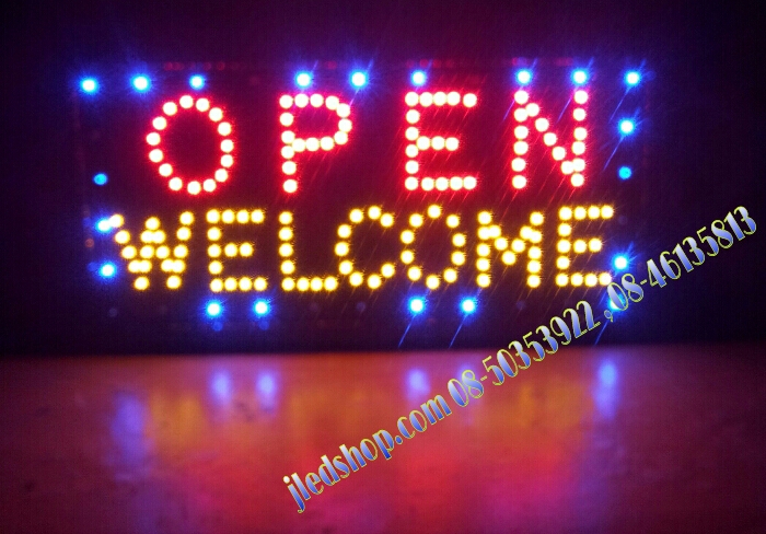 ป้ายไฟOPEN-WELCOME กระพิบLED ป้ายไฟLEDแบบสำเร็จ
