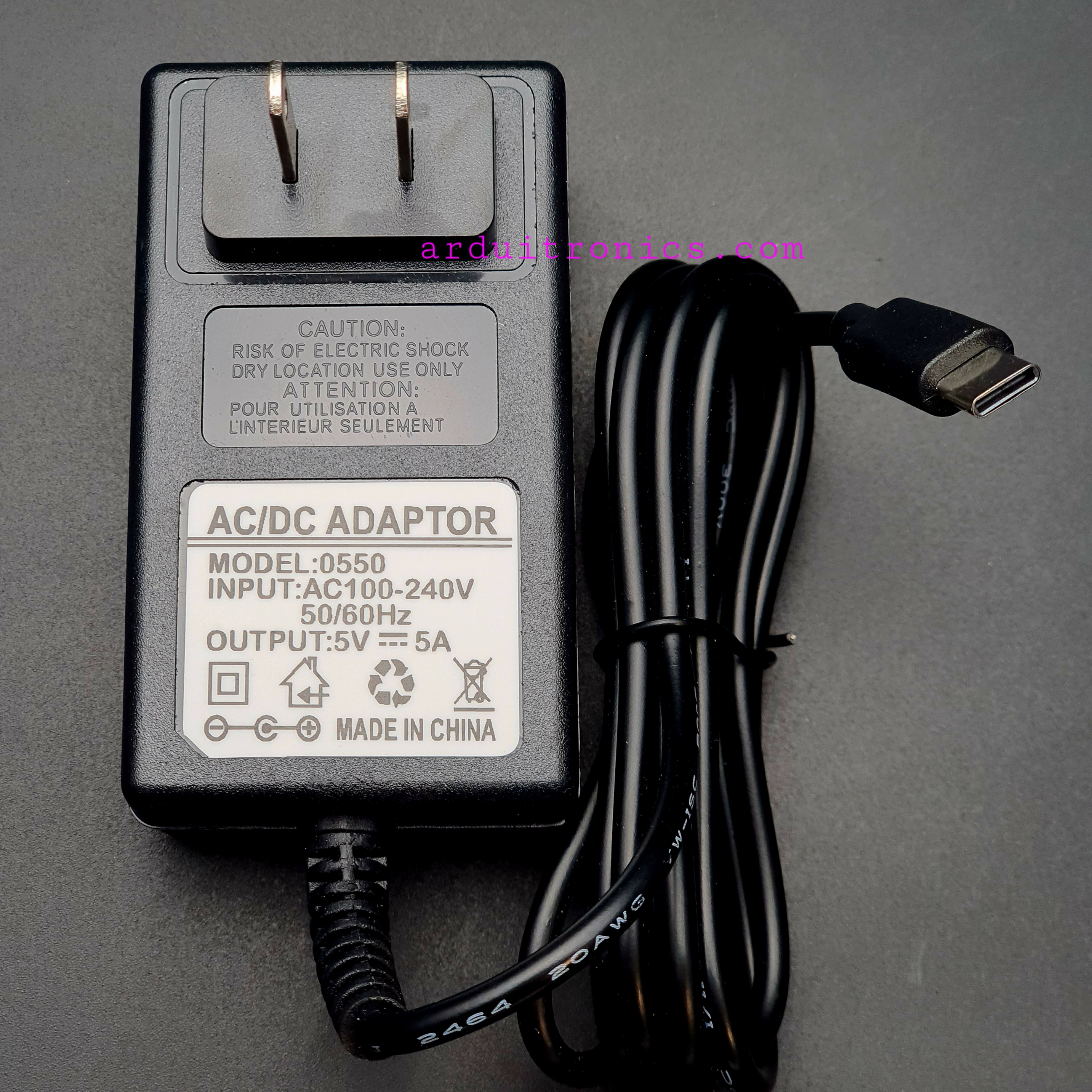 Power Adapter 5V 5A USB Type-C (หัว US)