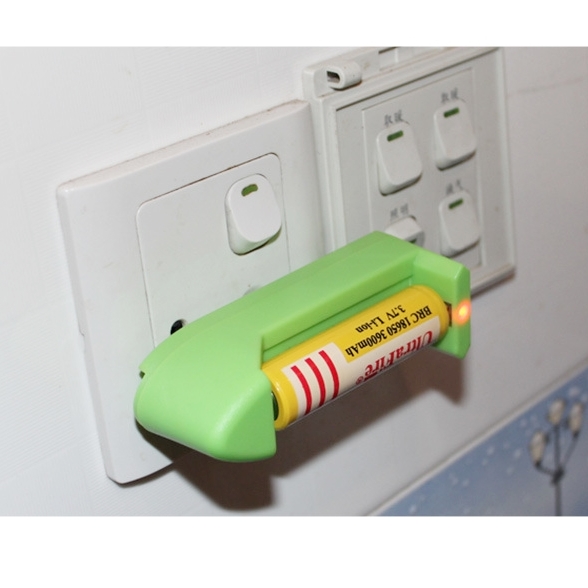 Lithium Battery Charger 18650/14500/10440/CR123A ที่ชาร์จถ่าน Li-ion แบบอเนกประสงค์ 1 ช่องสีเขียว