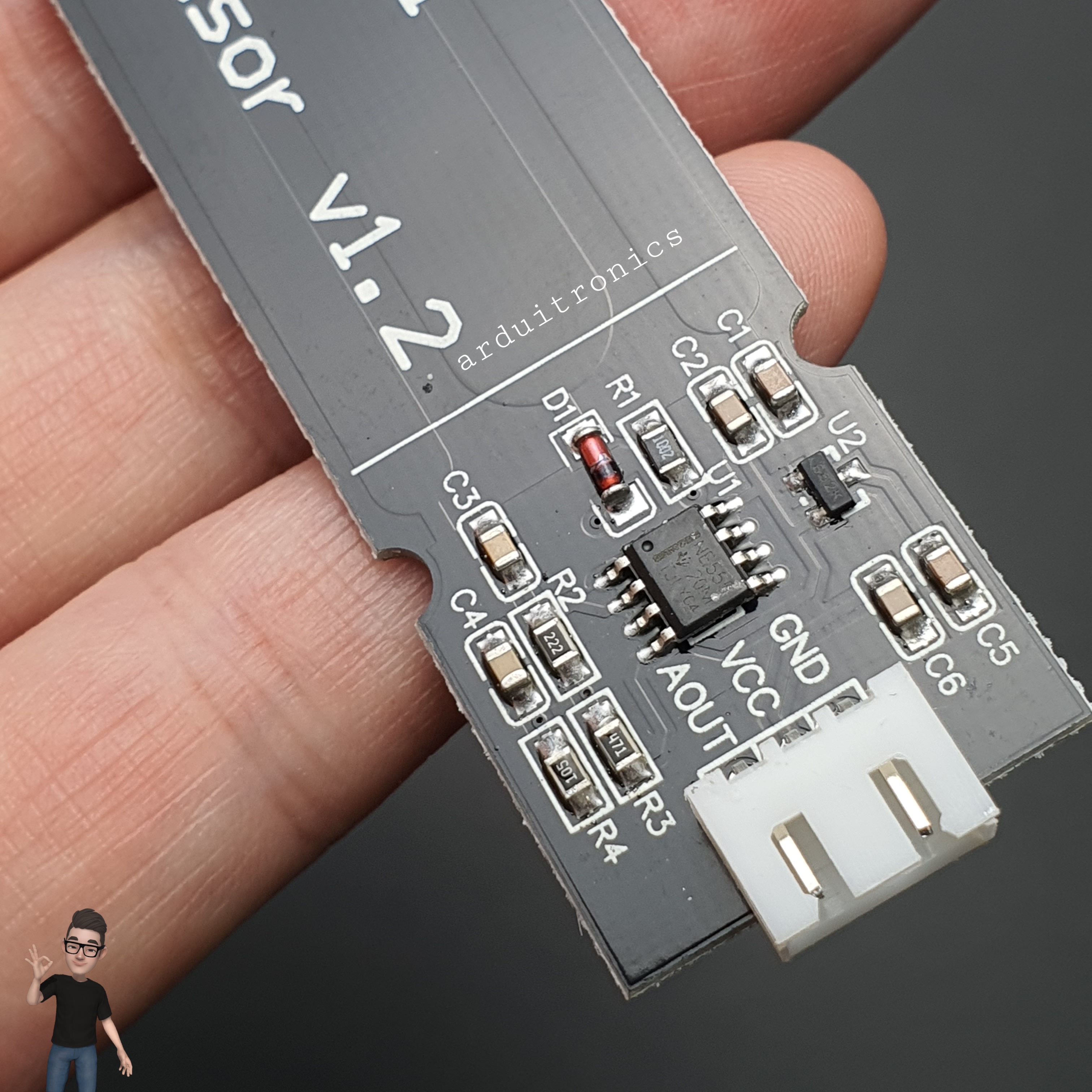 เซ็นเซอร์วัดความชื้นในดินแบบสัมผัส Capacitive Soil Moisture Sensor + สาย cable