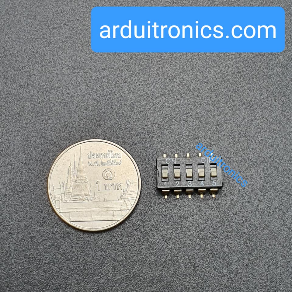 SMD DIP Switch 2.54mm Black SMD สวิตช์ 5P