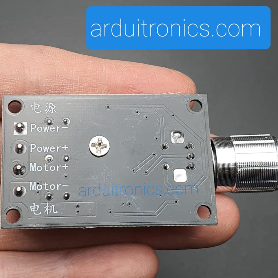 PWM DC Motor Speed Control 6-28Vdc 3A Module (มีปุ่มหมุนปรับความเร็วติดอยู่กับโมดูล)