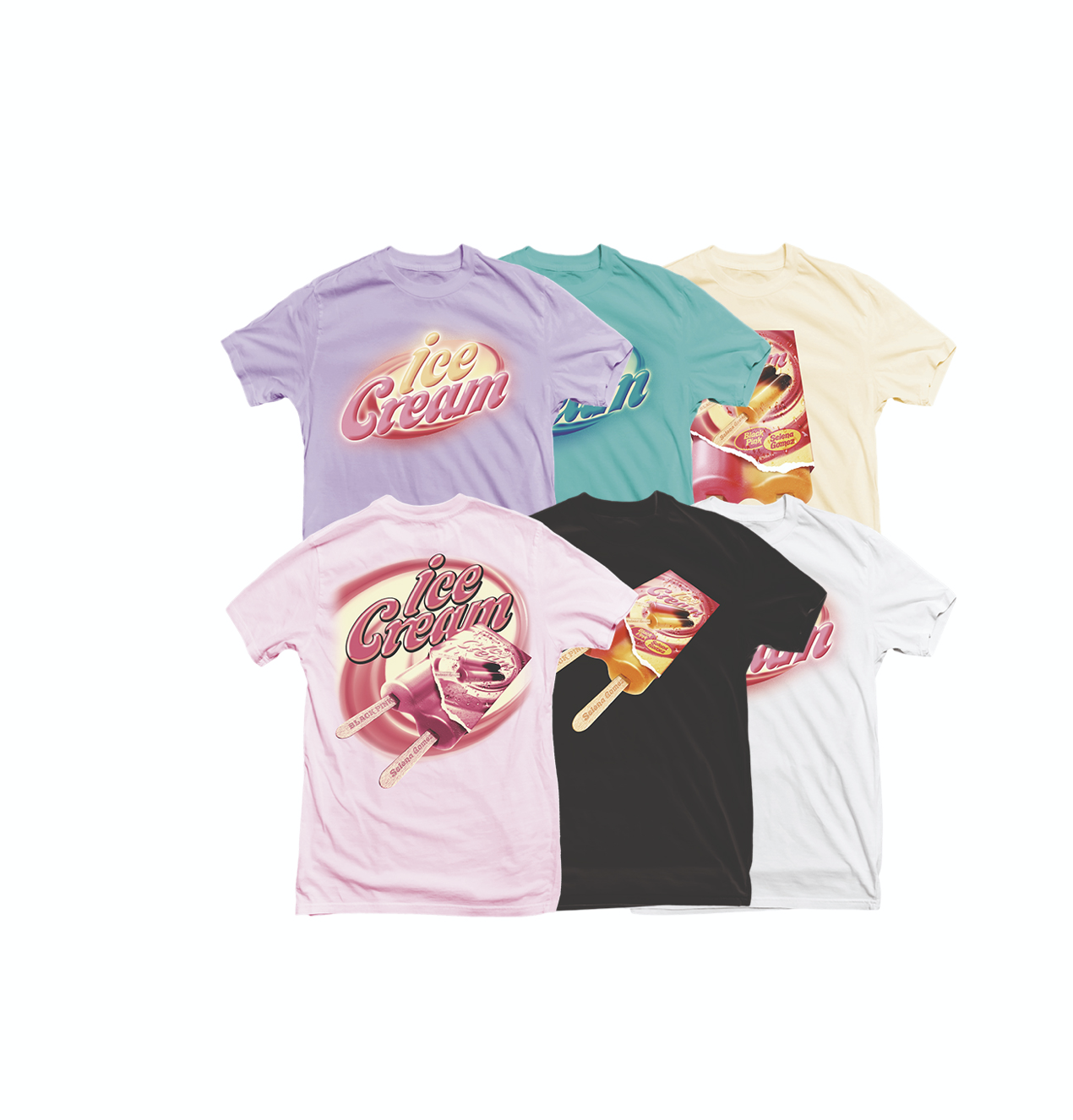 BLACKPINK - [ICECREAM] BLACKPINK - ICECREAM T-SHIRTS_TYPE 1ระบุ แบบ ที่ต้องการ Limited