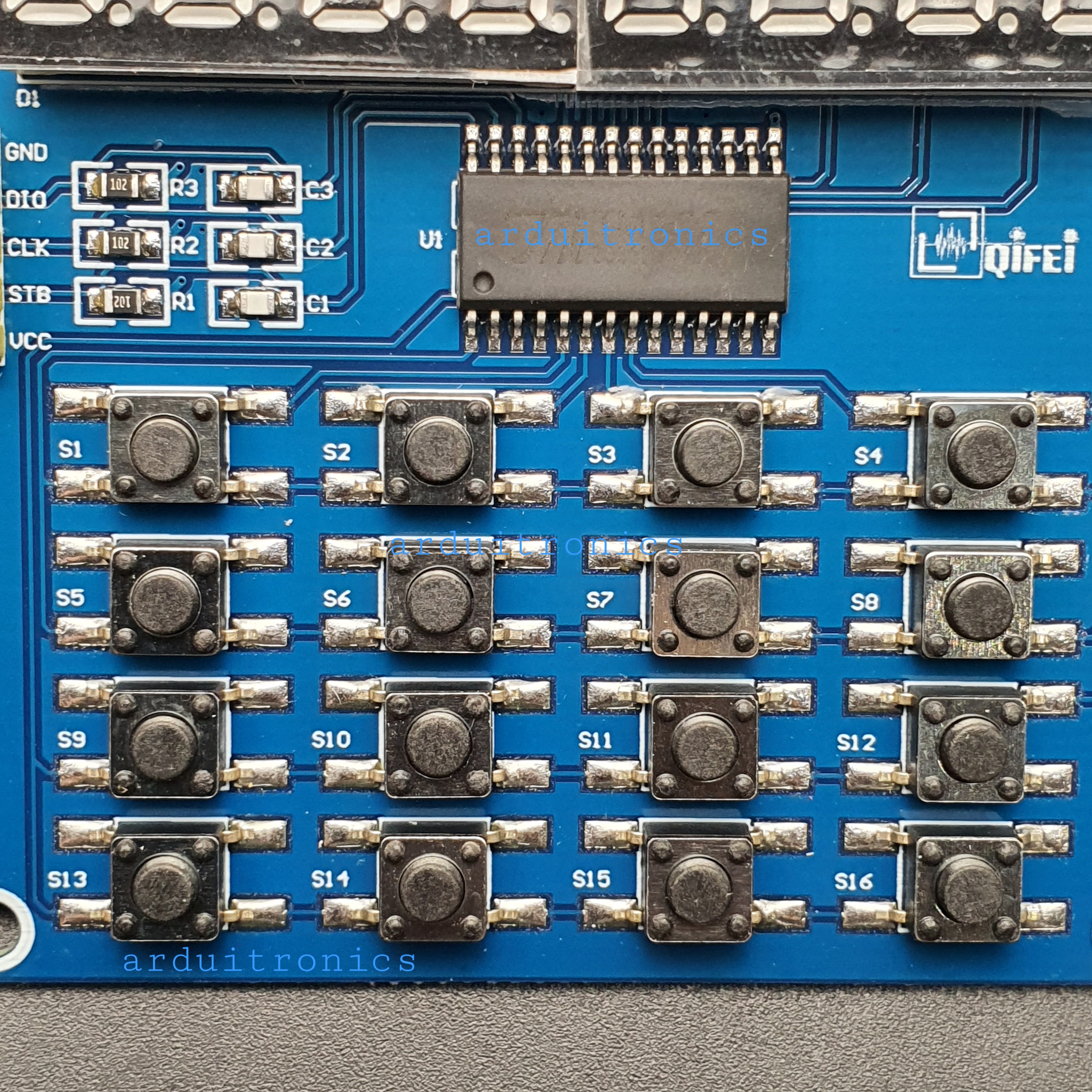 TM1638 MCU 8 Bit LED Digital Tube Keyboard Module Scan and Display Module