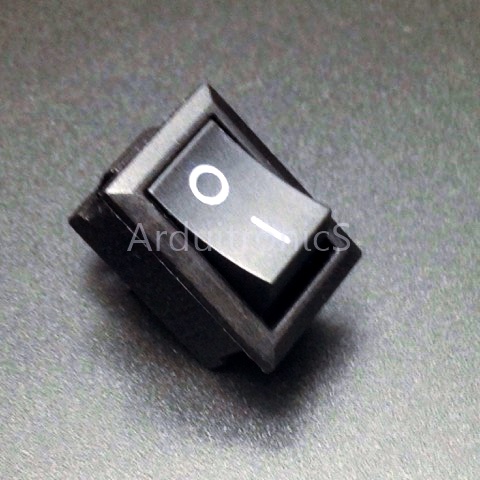 สวิตช์ไฟเปิด/ปิด 15x21mm Power Switch 2 ขา KCD1-101 สีดำ