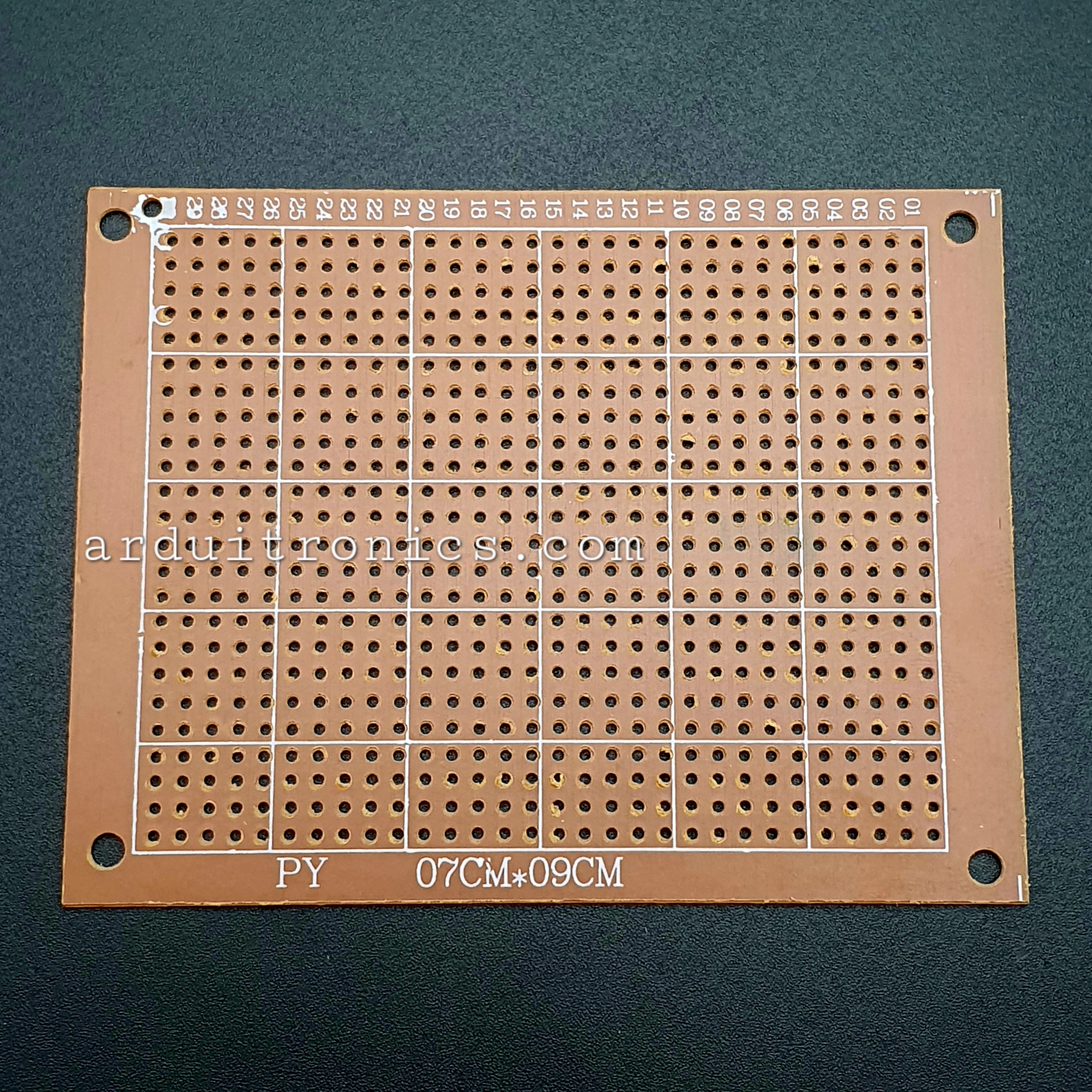 แผ่น PCB ไข่ปลา 1 หน้า ขนาด 7x9cm (สีน้ำตาล) แผ่นปริ๊นอเนกประสงค์ PCB 1 หน้า ไข่ปลา Prototype PCB Board 7x9cm