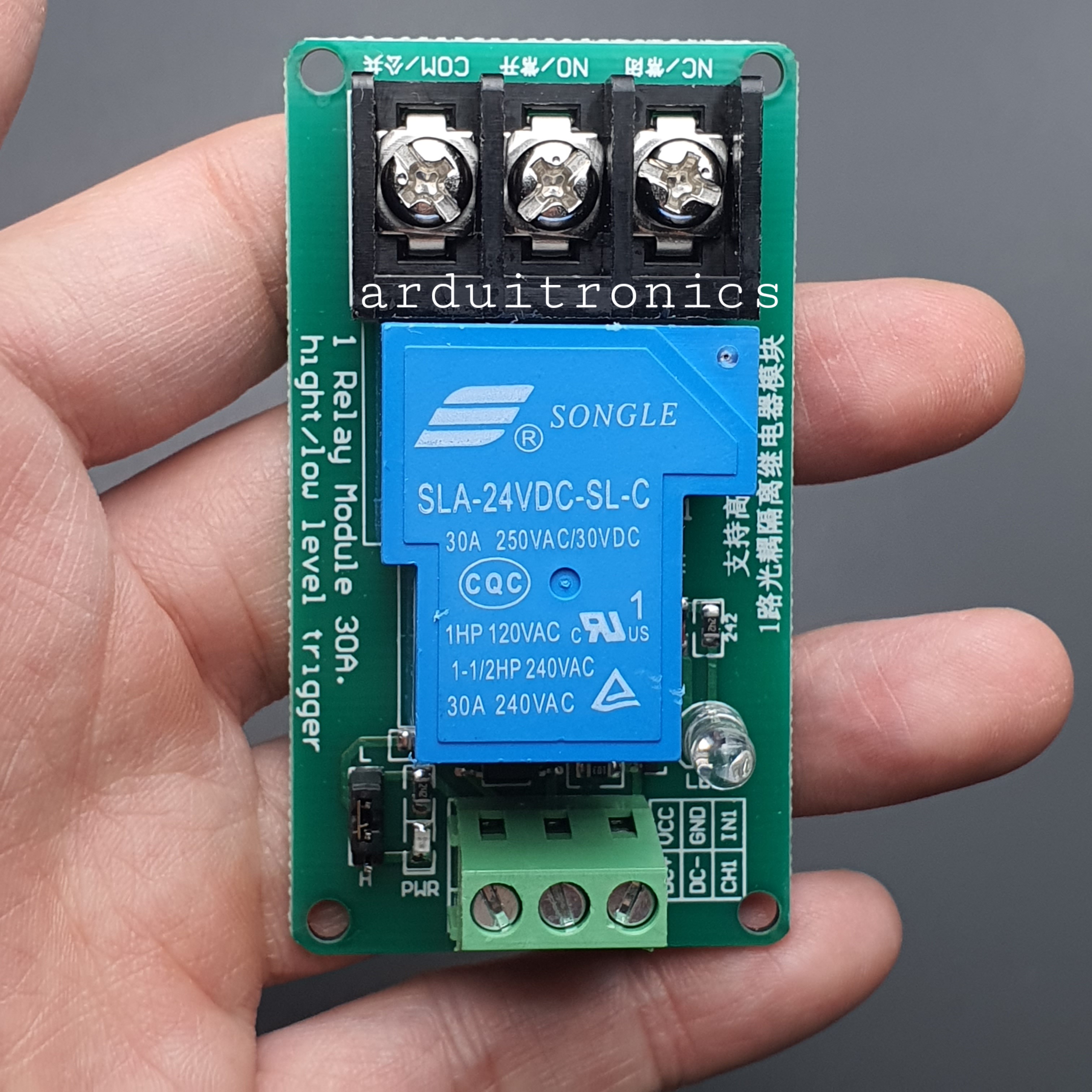 1 Channel Relay 24V 30A รีเลย์ 24V 30A ทำงานแบบ Active Low/High