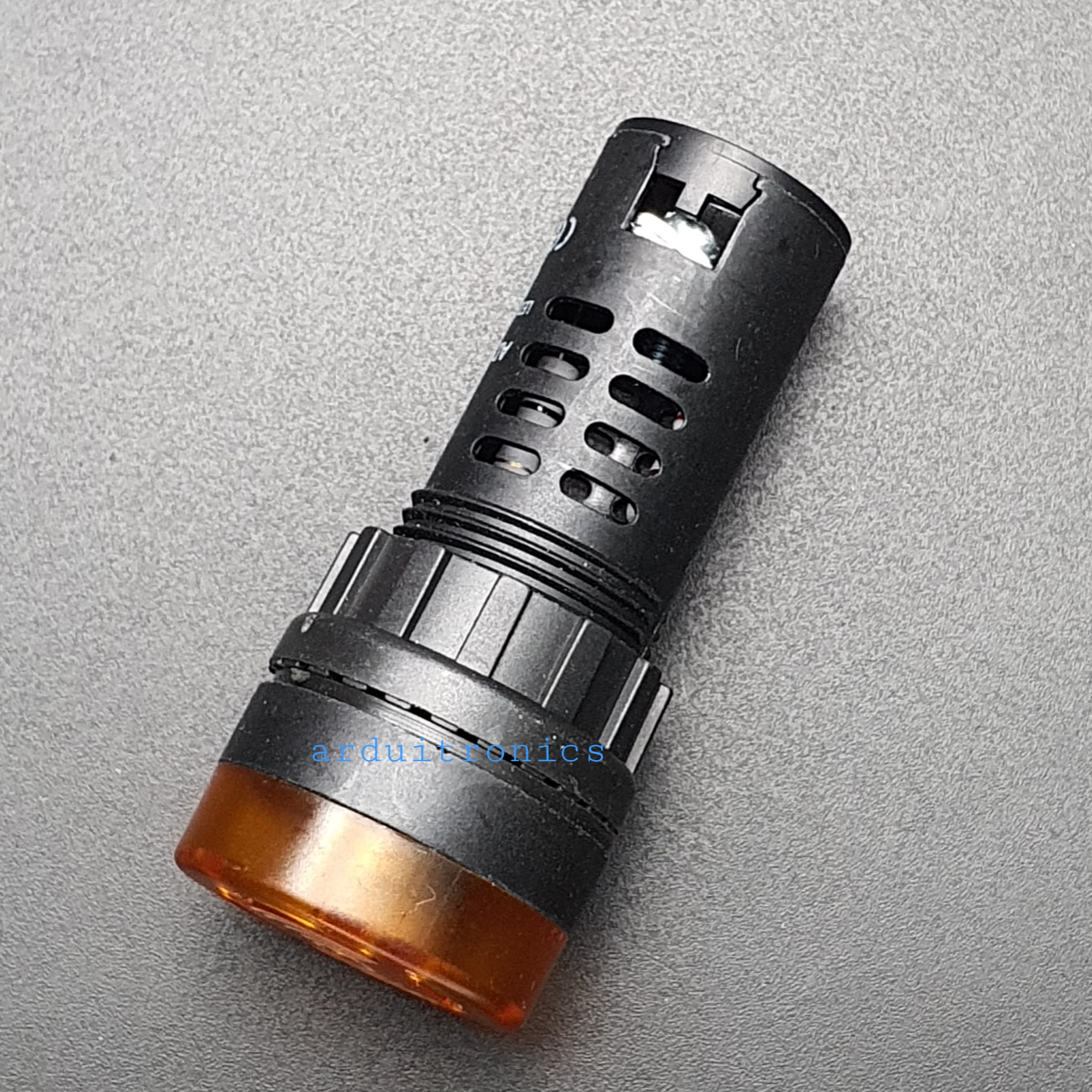 ไฟสีส้ม Buzzer LED Alert 12V เสียงและแสงสัญญาณเตือนภัย ออดไฟฟ้า 22mm