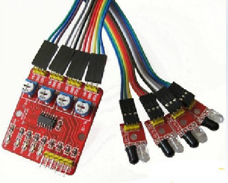 4-way Infrared Line Tracking Module (โมดูลตรวจจับเส้นสำหรับ Smart Car)