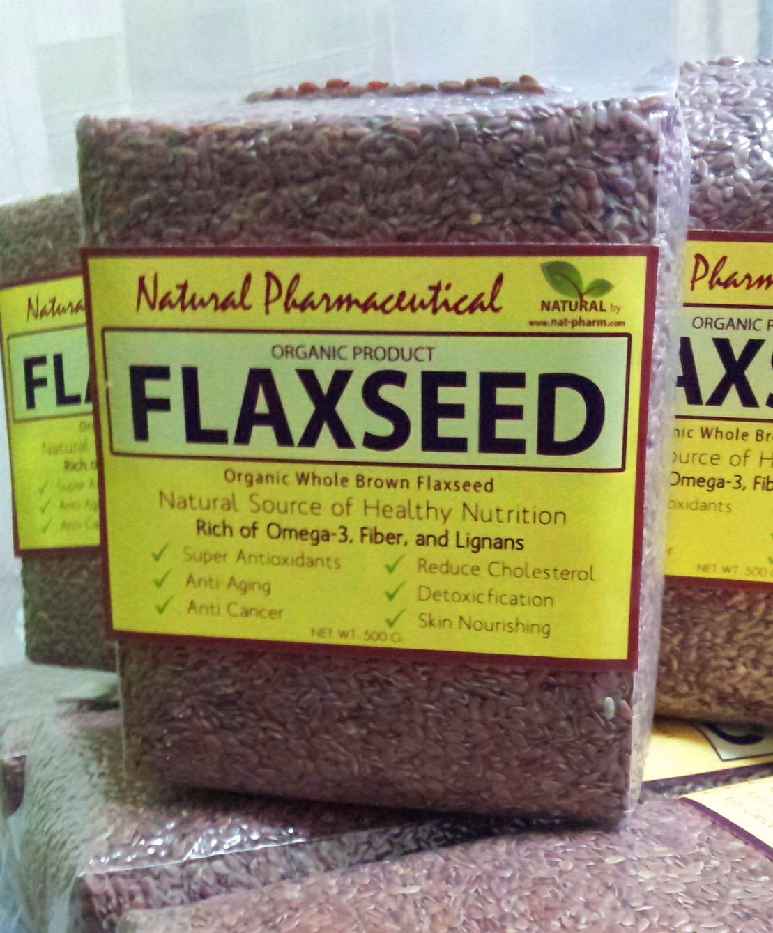 -BROWN- แฟลกซ์ซีด สีน้ำตาล ชนิดเมล็ด 500g. (Organic Whole Brown Flaxseed)