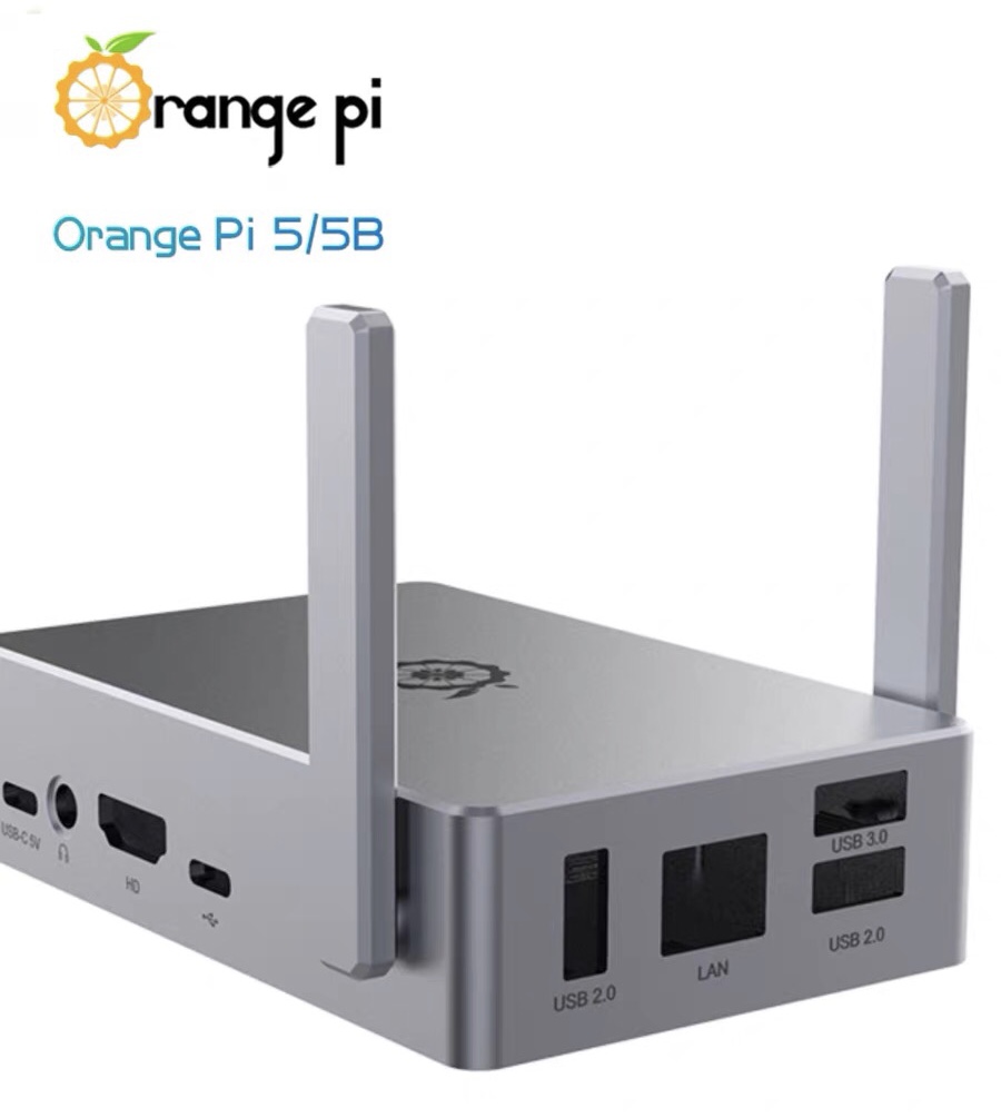 กล่องโลหะพิเศษ สำหรับ Orange Pi 5 / 5B Development Board กล่องโลหะพิเศษ พร้อมเสาอากาศ