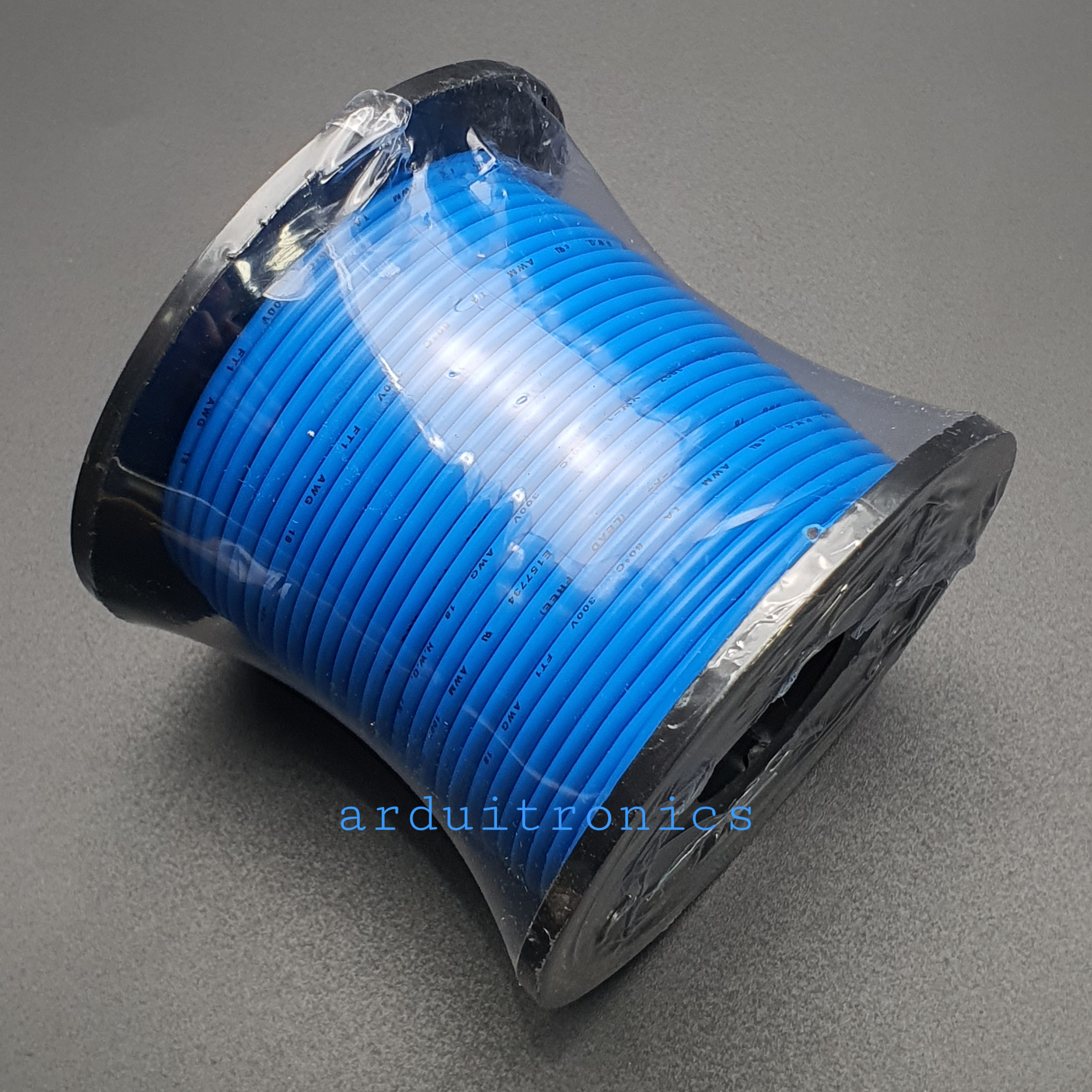 สายไฟอ่อนเส้นเดี่ยว 18AWG UL1007 ความยาว 100 ฟุต (30 เมตร) สีน้ำเงิน
