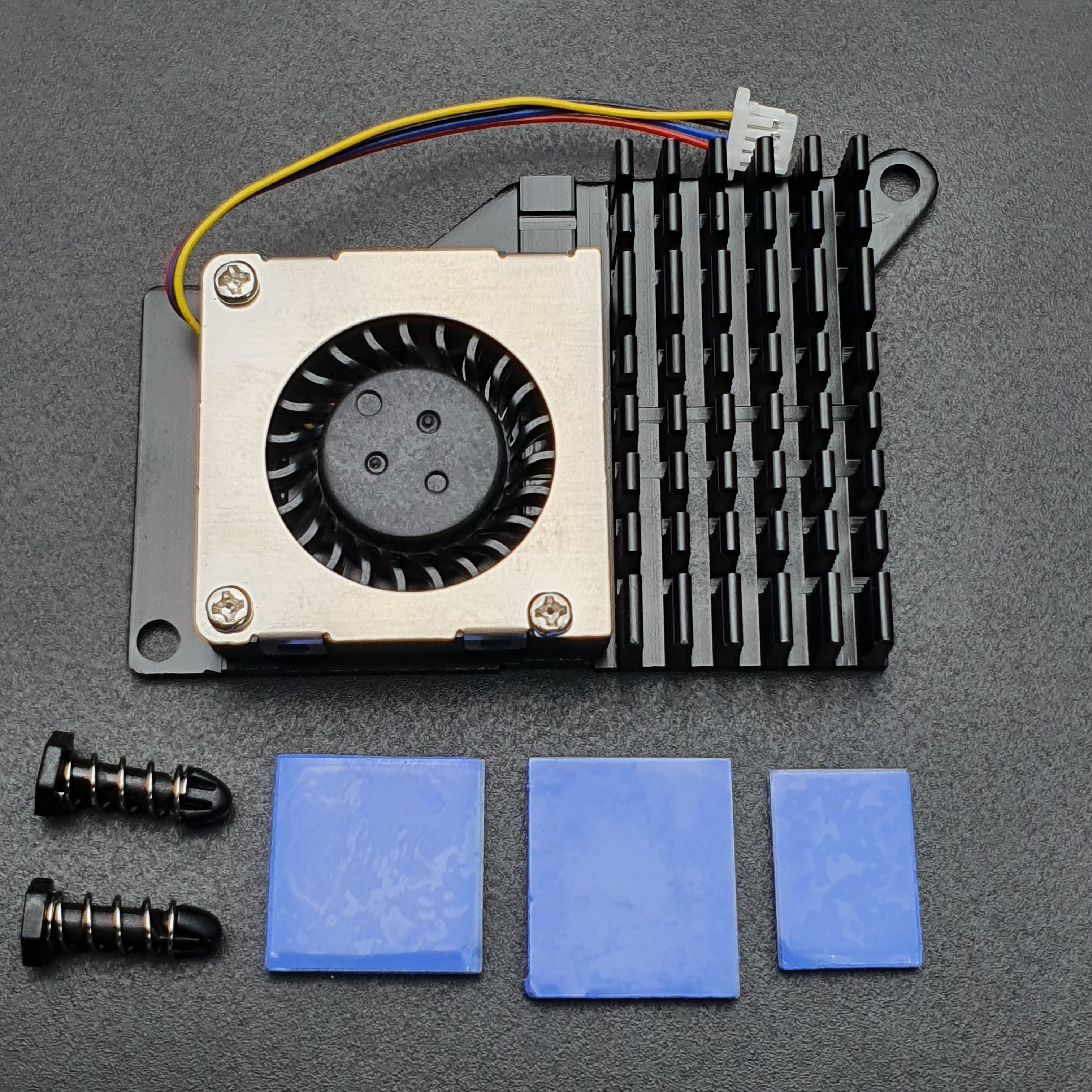 Raspberry Pi 5 Active Cooling Fan With Aluminum Radiator Heat Sink - สีดำและพัดลมสีดำ