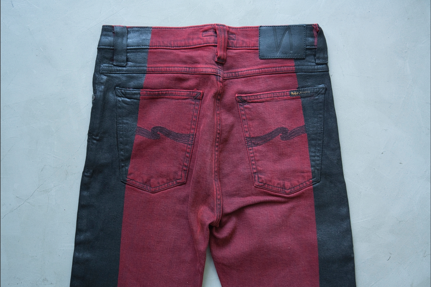 [DEFECT] High Kai Org. Black Stripe ยีนส์สกินนี่เอวสูง Nudie Jeans ของแท้ 100%