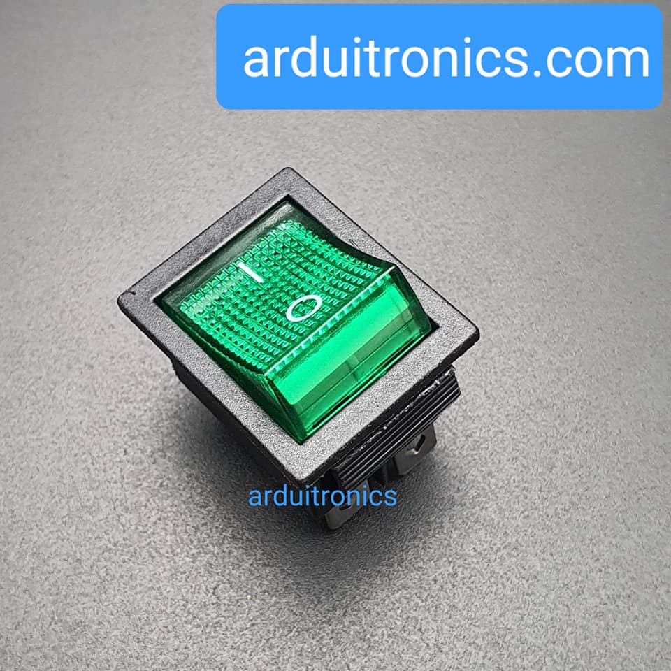 สวิตช์เปิดปิด KCD4 250VAC 15A High Current Switch 15A 250VAC สีเขียว