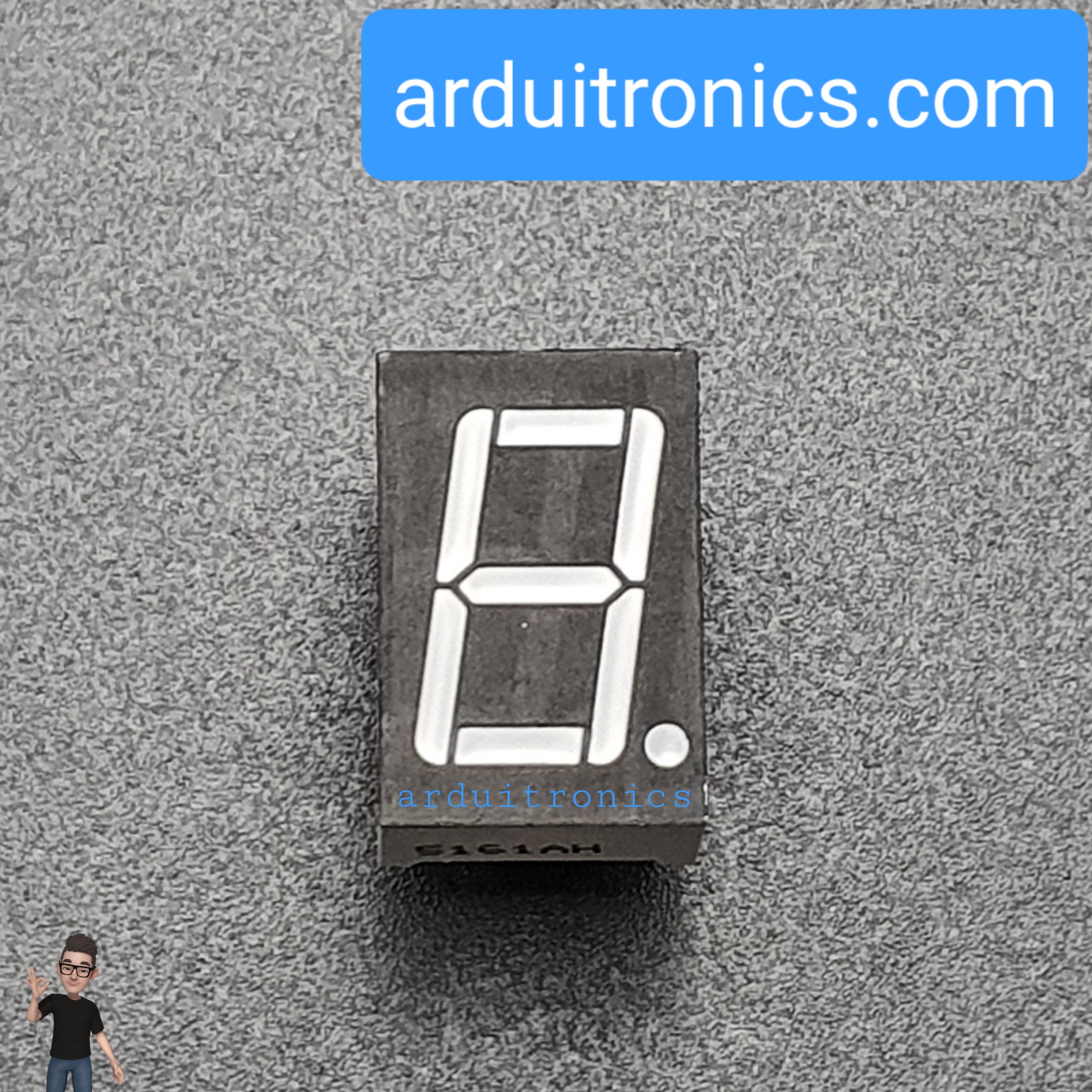 0.56 inch Seven Segment 1 Digit Red (Common Cathode) 12.7 x 19.1 x 8.1mm - 5161AH / 5161AS