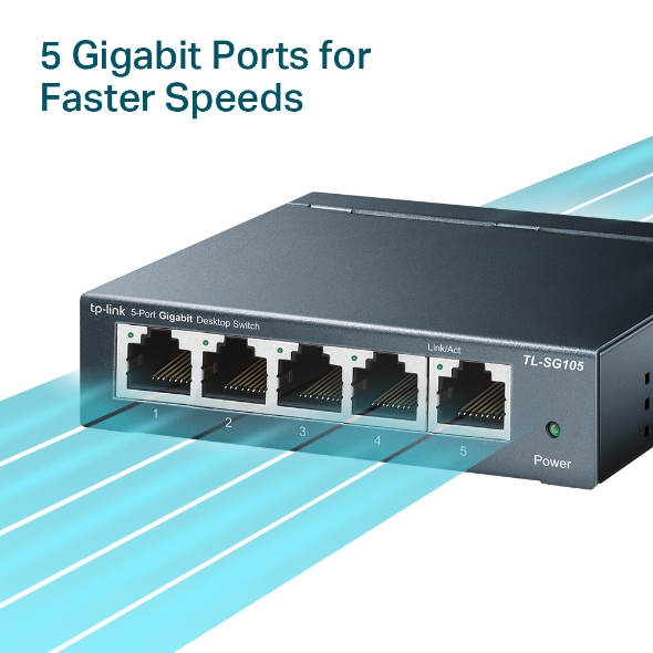 Switching Hub (สวิตซ์ฮับ) TP-LINK 5 Ports Gigabit Port TL-SG105 (Metal Case)
