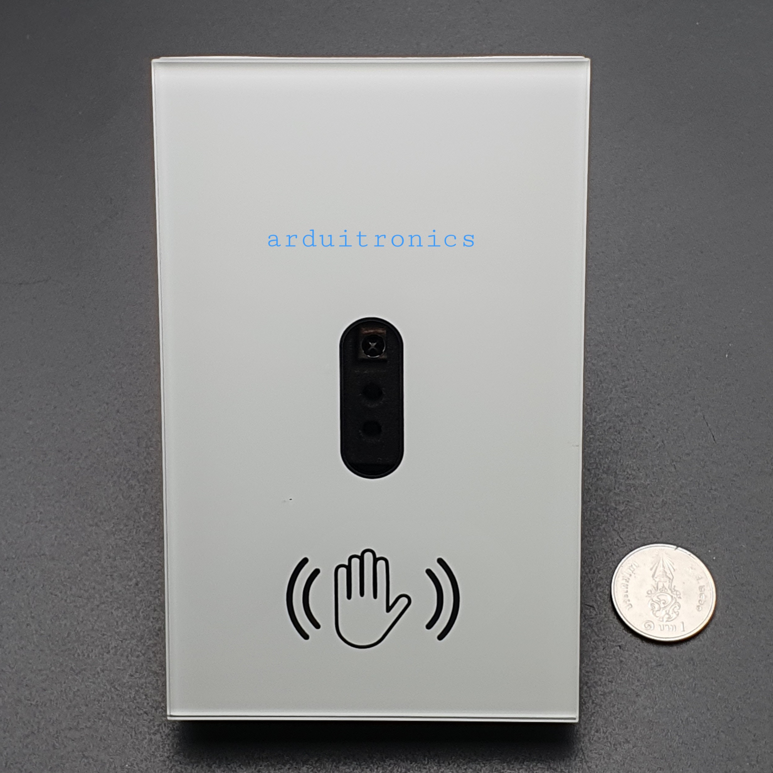 สวิตช์ไฟติดผนังเซ็นเซอร์อินฟราเรด,แผงหน้าจอกระจกเปิดปิดมาตรฐาน US 110V 220V 10A ไฟฟ้าไม่ต้องสัมผัส