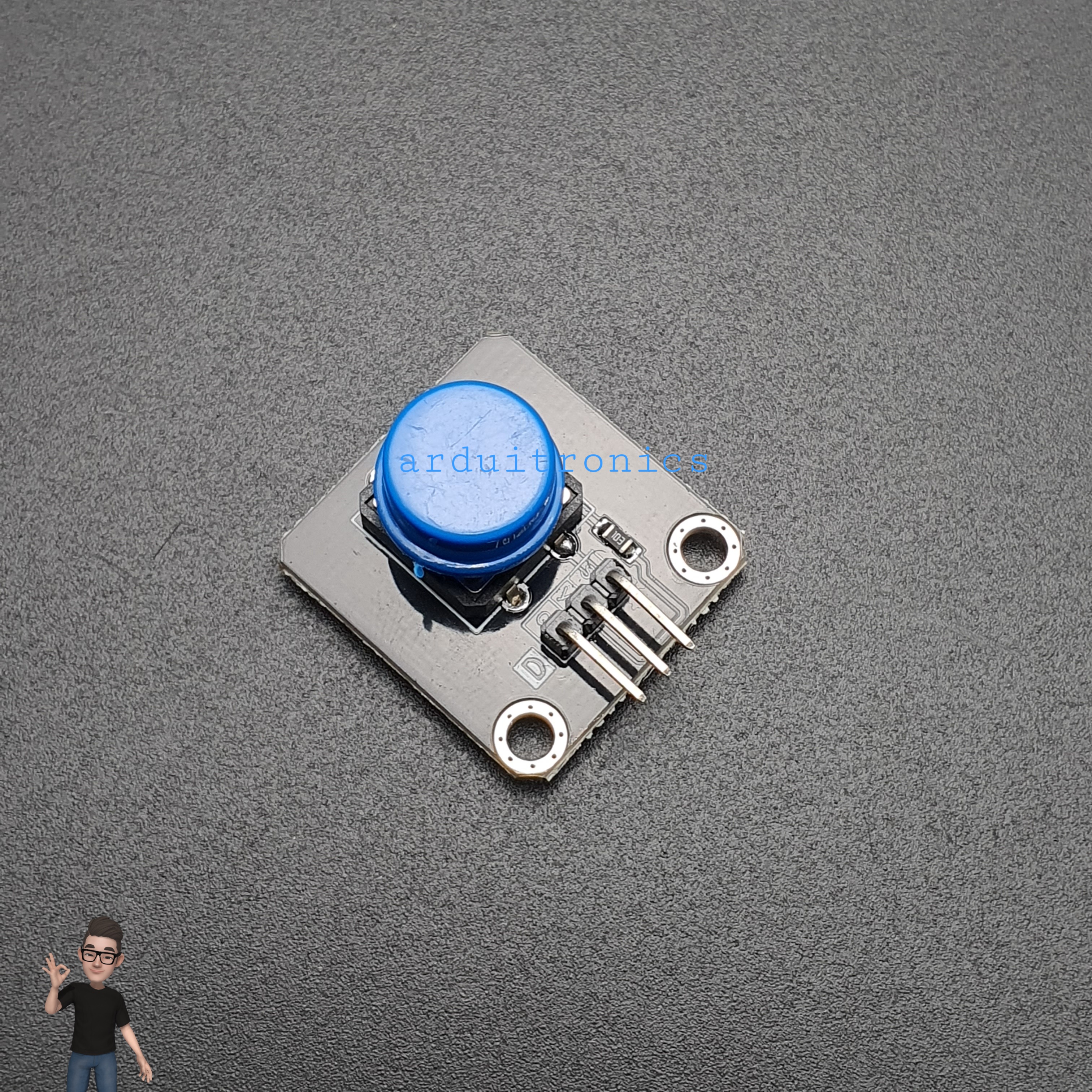โมดูลสวิตช์กดติด/ปล่อยดับ Button Switch Module for Arduino สีน้ำเงิน