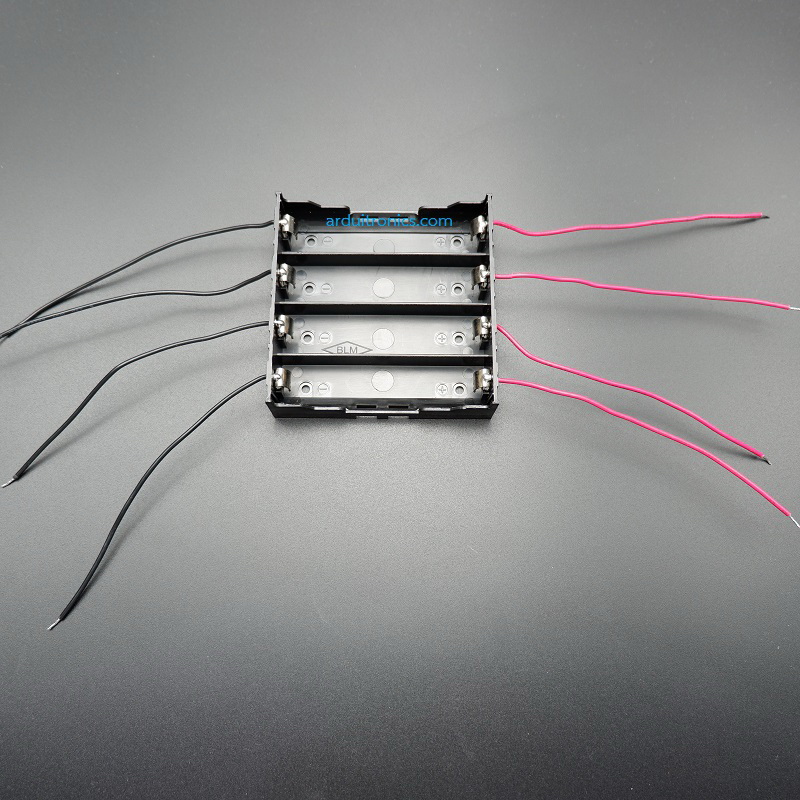 Battery Box รางถ่าน 18650 จำนวน 4 ก้อน แบบแยกอิสระ จ่ายไฟได้ 3.7V ต่อก้อน