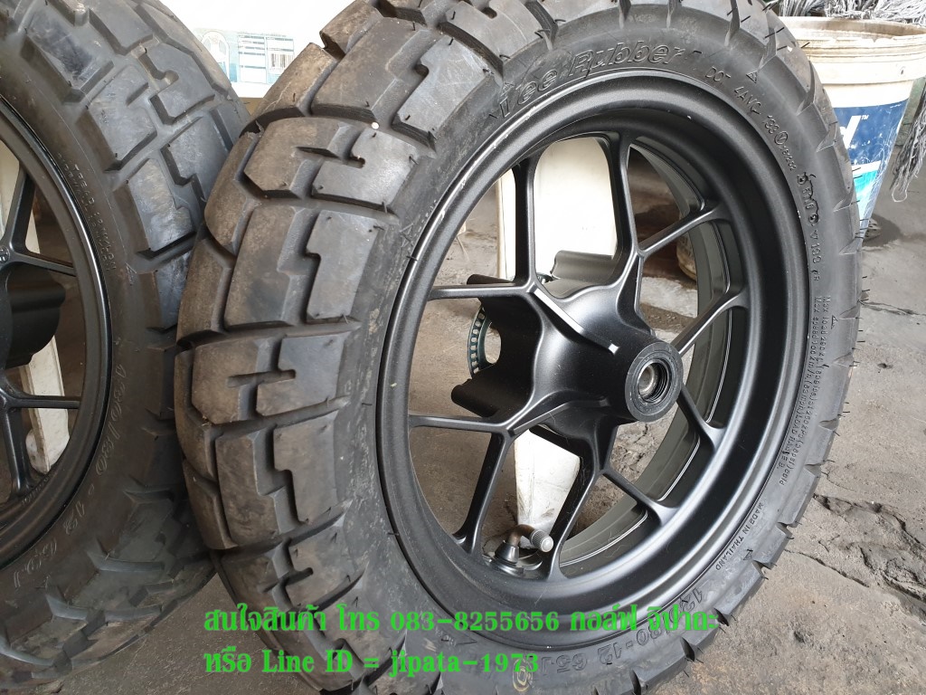 (Monkey) ชุดวงล้อแม็กพร้อมยาง Honda Monkey 125 i แท้ (สินค้ามือสอง สภาพ 95%)