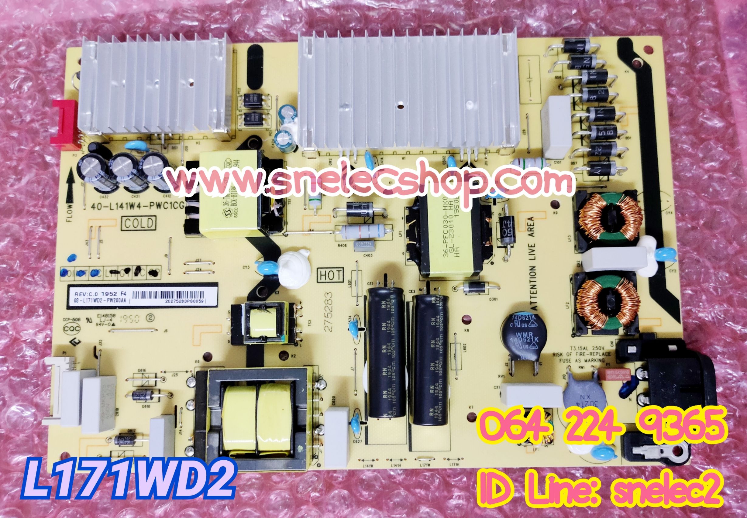 TCL2 บอร์ดซัพพลาย TCL พาร์ท L171WD2 ใช้ได้กับรุ่น 65P8 , 65T8