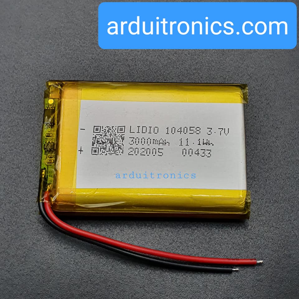 3.7V 3000mAh Lithium Battery Rechargeable Polymer (LiPo) ถ่านชาร์จ Li-ion 3.7V ความจุ 3000mAh 104058